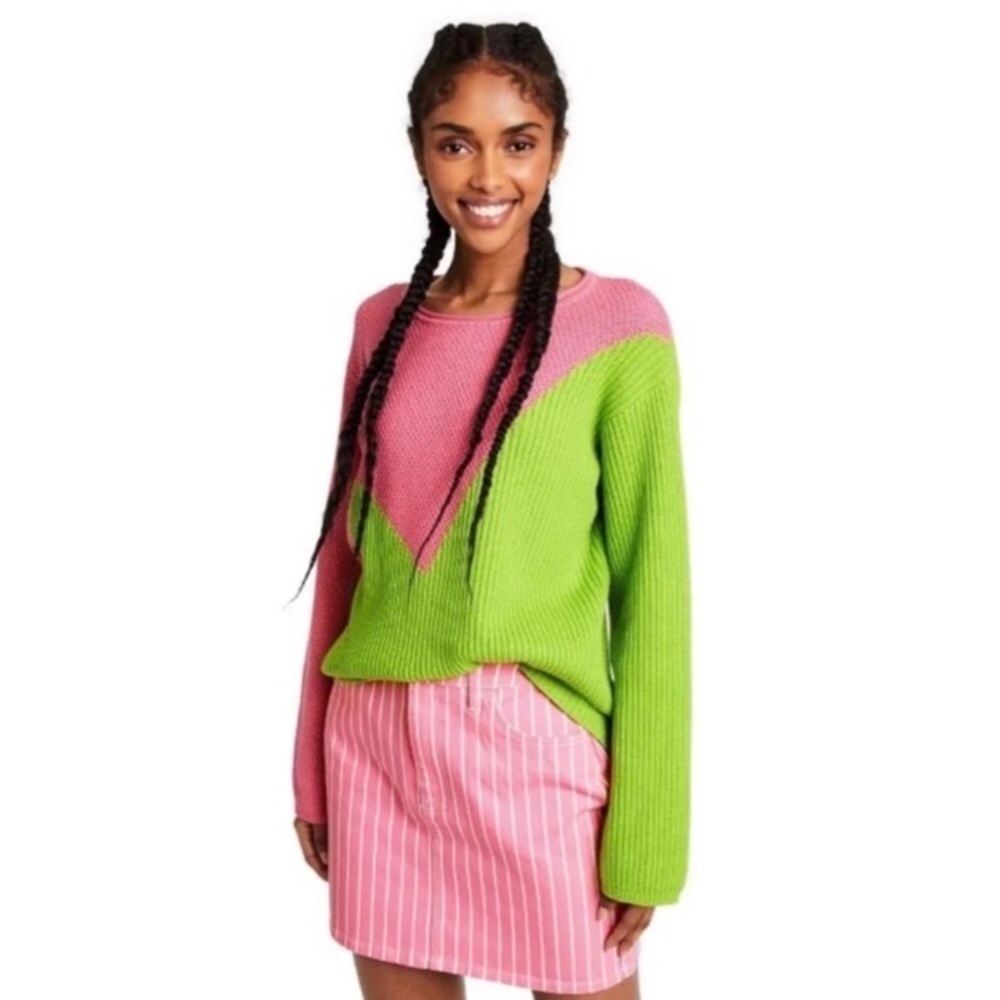 NWT Victor Glemaud X Target Stripe Aurora Pink Skirt - Picture 3 of 9